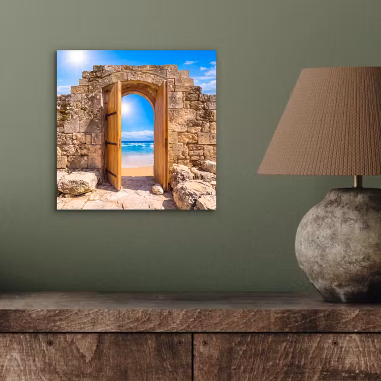 Alu-Dibond-Bild - Tür – Strand – Meer — 3