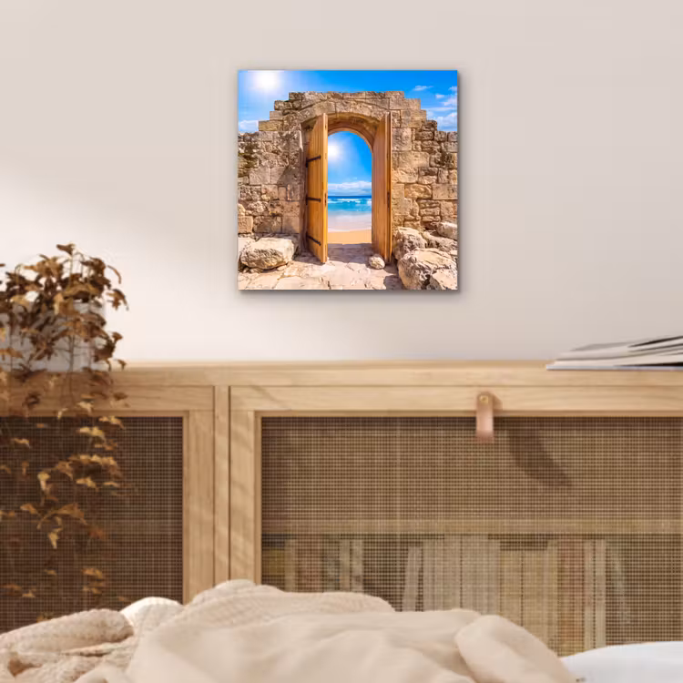 Alu-Dibond-Bild - Tür – Strand – Meer — 4