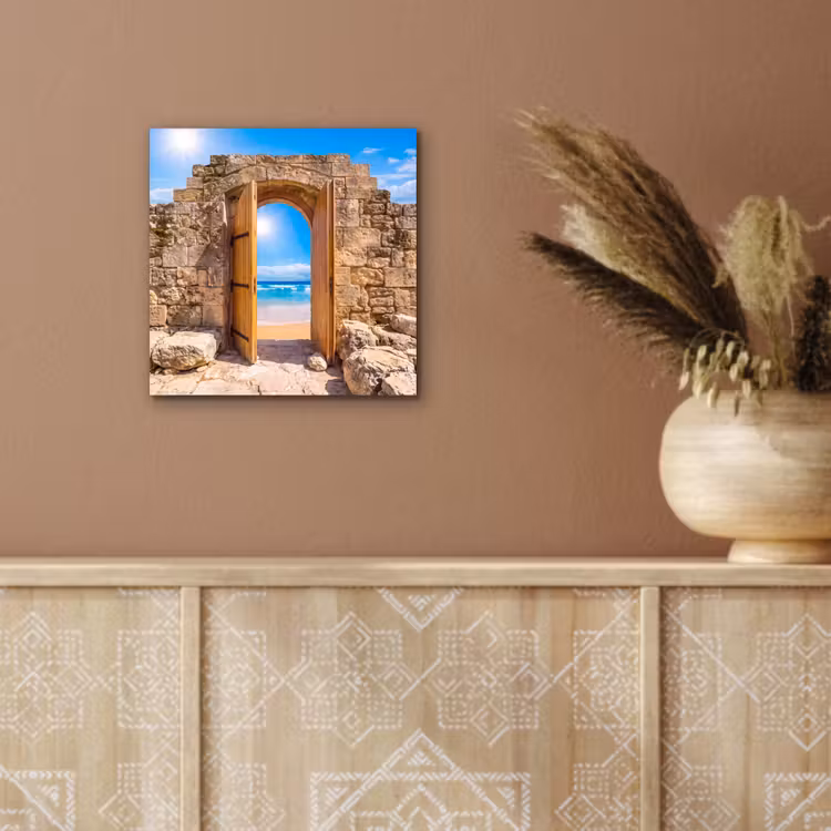 Alu-Dibond-Bild - Tür – Strand – Meer — 5