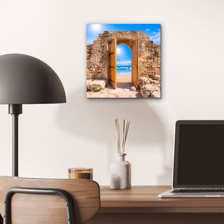 Alu-Dibond-Bild - Tür – Strand – Meer — 6