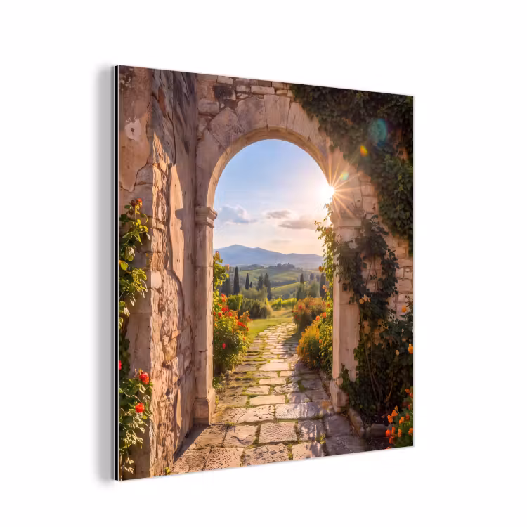 Alu-Dibond-Bild - Weg – Garten – Sonnig — 1
