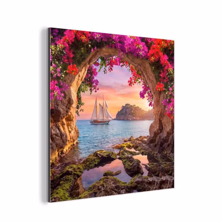 Alu-Dibond-Bild - Segelboot – Küste – Natur — 1