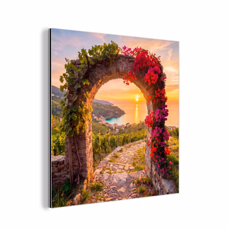Alu-Dibond-Bild - Bogen – Sonnenuntergang – Küste — 1