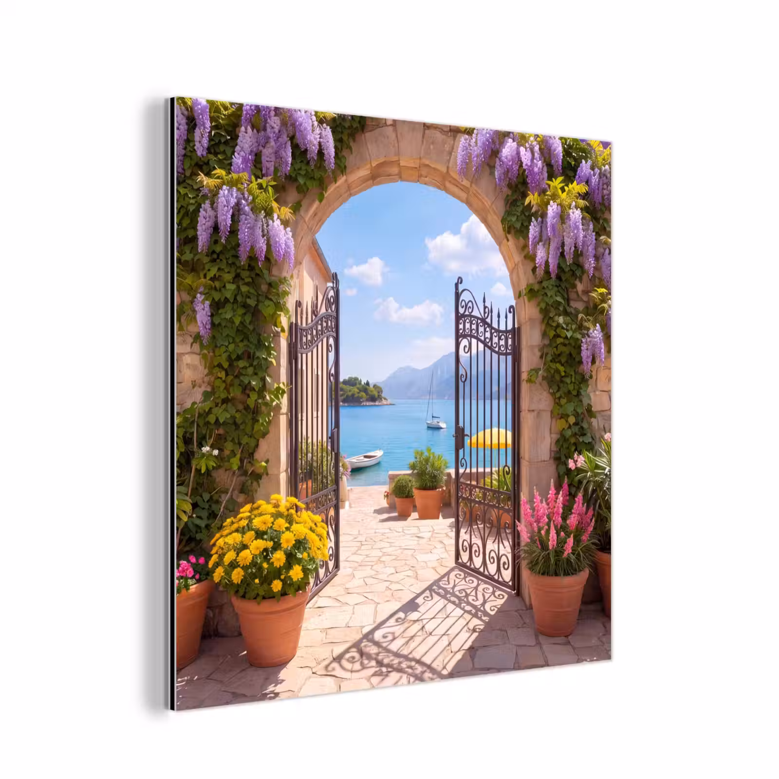 Alu-Dibond-Bild - Tor – Meer – Aussicht — 1