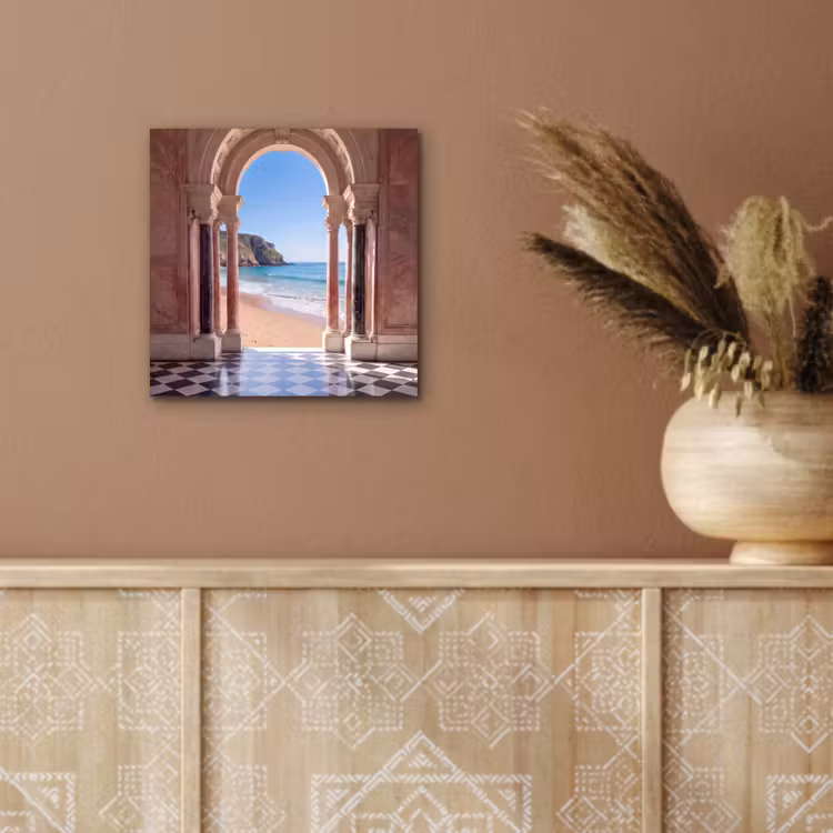 Alu-Dibond-Bild - Bogen – Strand – Meer — 5