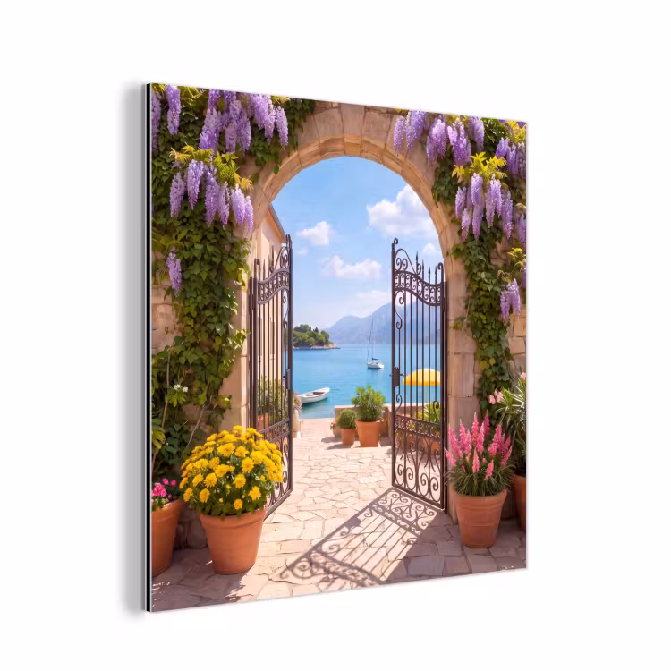 Alu-Dibond-Bild - Tor – Meer – Aussicht — 1