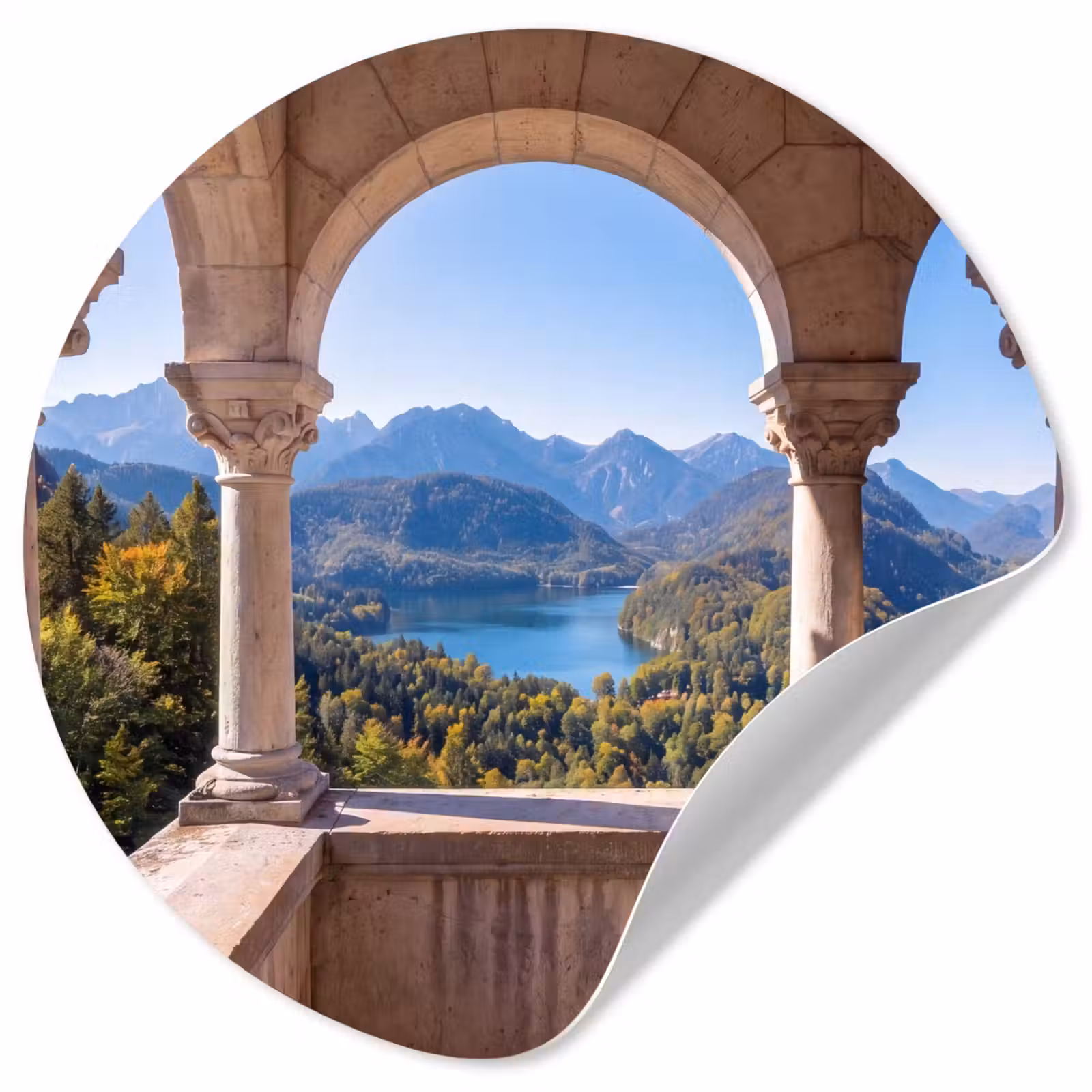 Runde Tapete - Bogen – Aussicht – Landschaft — 1