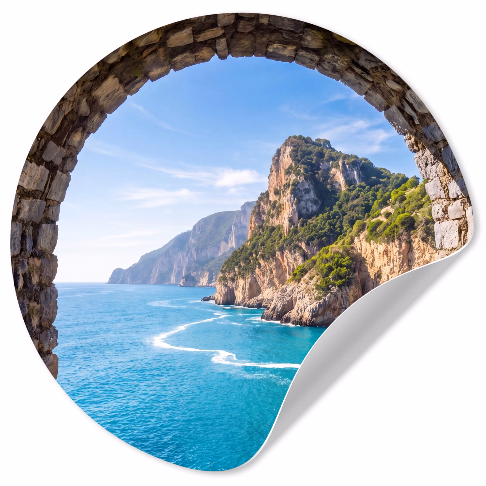 Runde Tapete - Bogen – Meer – Natur — 1
