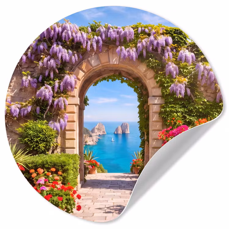 Runde Tapete - Blumen – Garten – Landschaft — 1