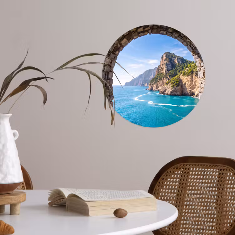 Runde Tapete - Bogen – Meer – Natur — 4