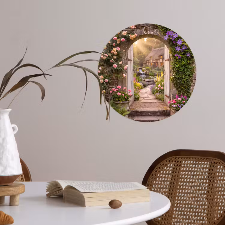 Runde Tapete - Haus – Garten – Natur — 4