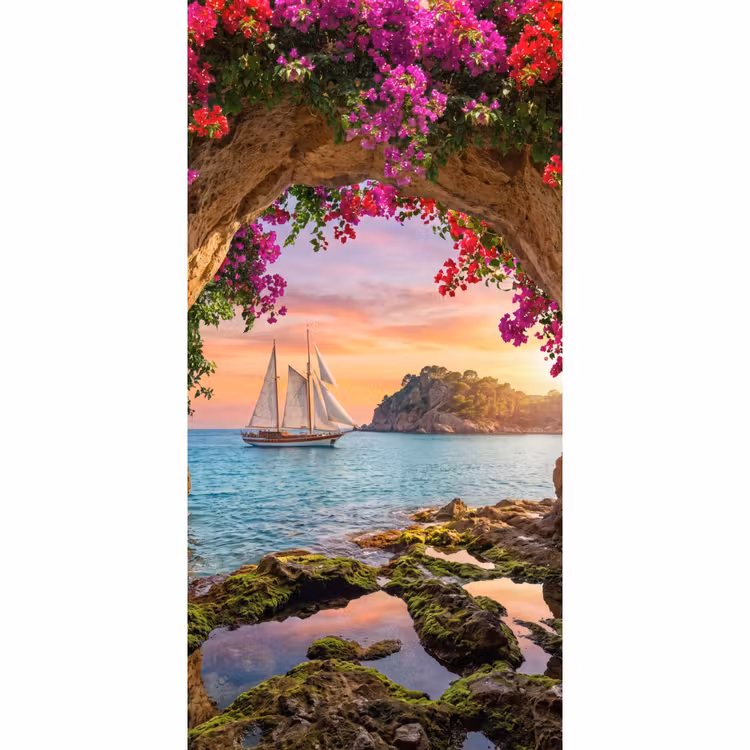 Tapete - Segelboot – Küste – Natur — 2
