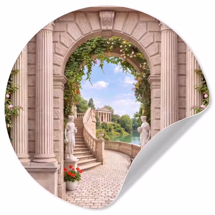 Runde Tapete - Architektur – Garten – Klassisch — 1