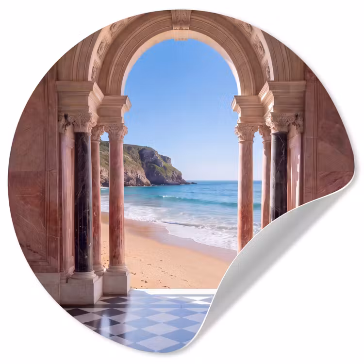 Runde Tapete - Bogen – Strand – Meer — 1