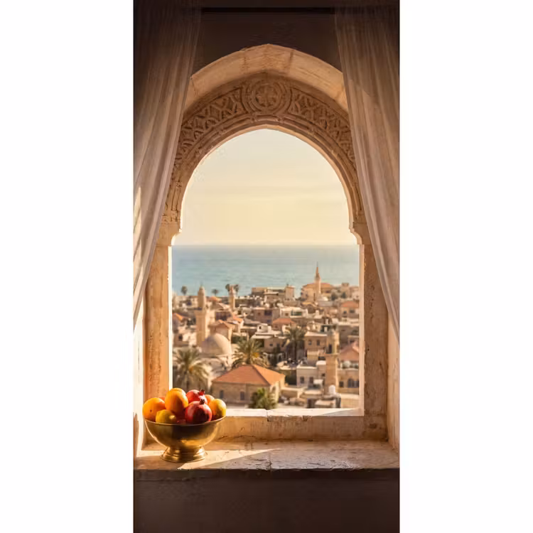 Tapete - Fenster – Stadt – Meer — 2