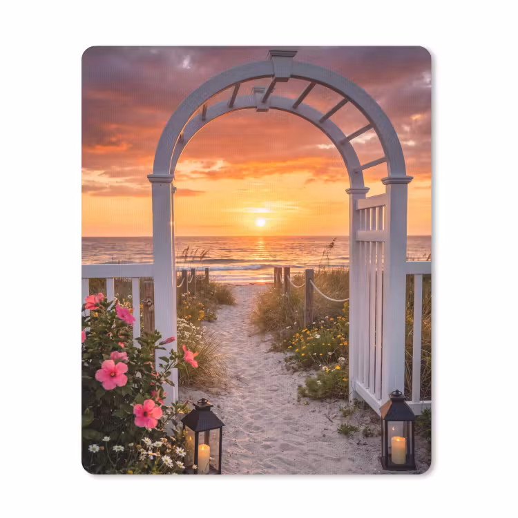 Mauspad - Meer – Frosch – Blumen — 1
