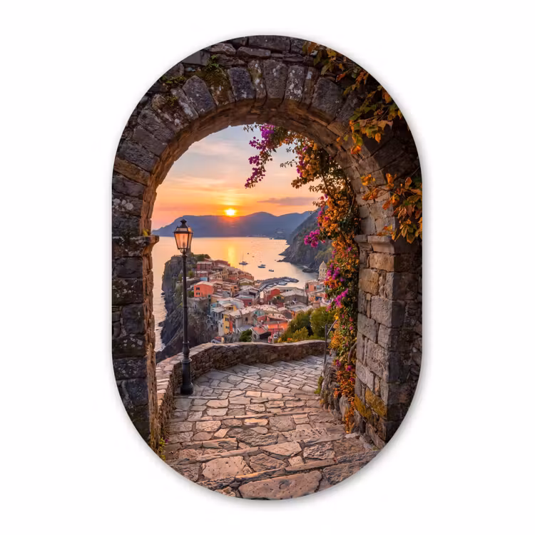 Forexbild Oval - Bogen – Küste – Sonnenuntergang — 1