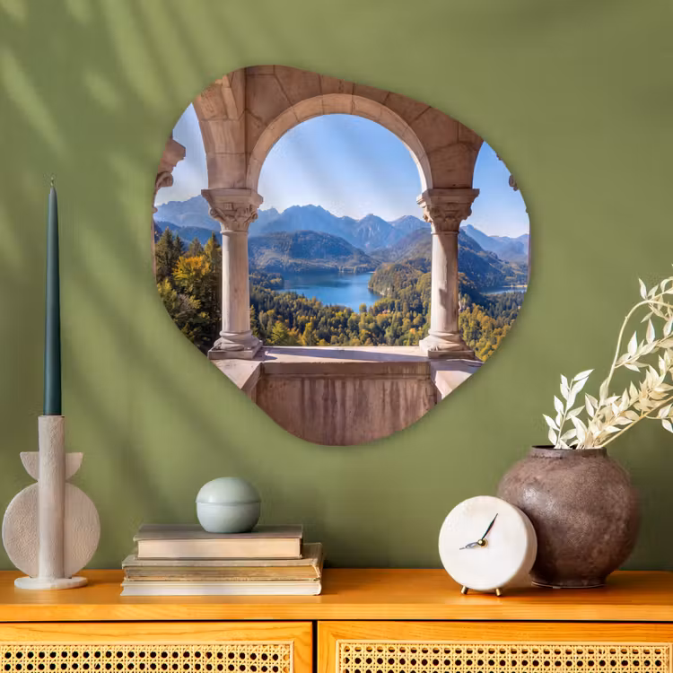 Glasbild Organische Form - Bogen – Aussicht – Landschaft — 2