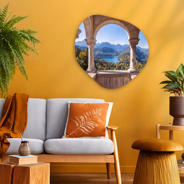 Glasbild Organische Form - Bogen – Aussicht – Landschaft — 3