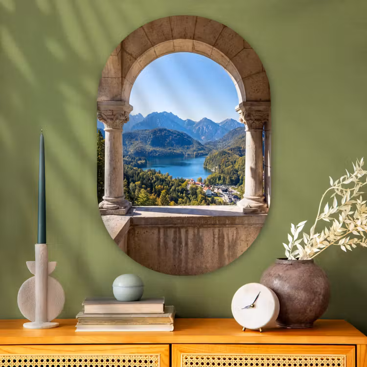 Glasbild Oval - Bogen – Aussicht – Landschaft — 2