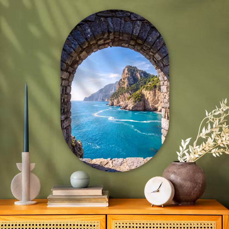 Glasbild Oval - Bogen – Meer – Natur — 2
