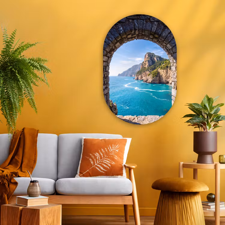 Glasbild Oval - Bogen – Meer – Natur — 3