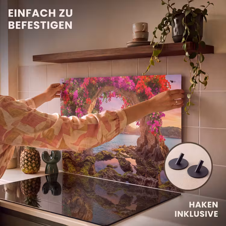 2-in-1 Herdabdeckplatte & Spritzschutz - Segelboot – Küste – Natur — 7
