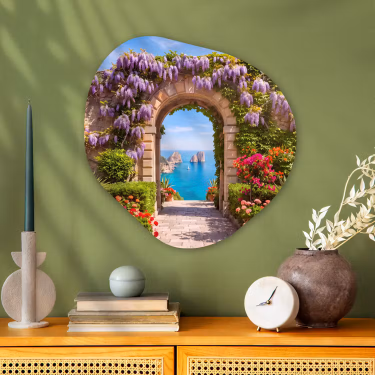 Glasbild Organische Form - Blumen – Garten – Landschaft — 2