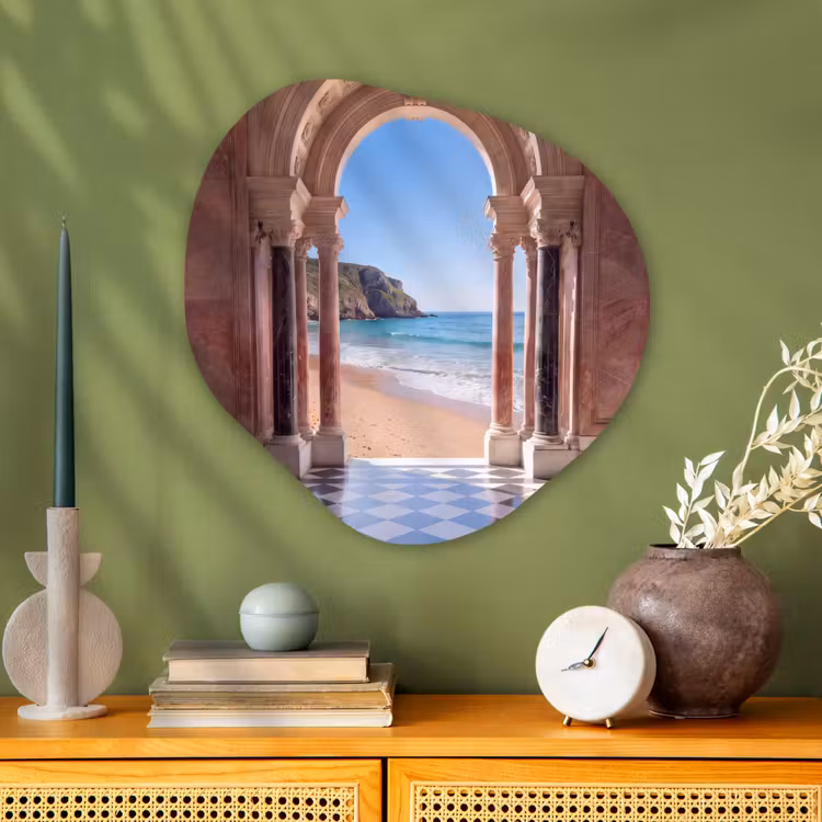 Glasbild Organische Form - Bogen – Strand – Meer — 2