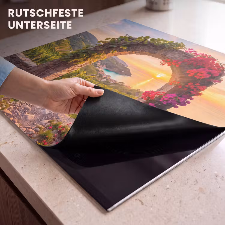 Herdabdeckplatte - Bogen – Sonnenuntergang – Küste — 9