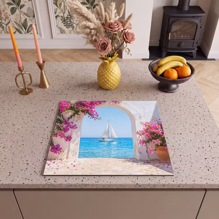Herdabdeckplatte - Blumen – Meer – Sommer — 2
