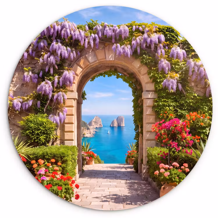Forexbild Rund - Blumen – Garten – Landschaft — 1