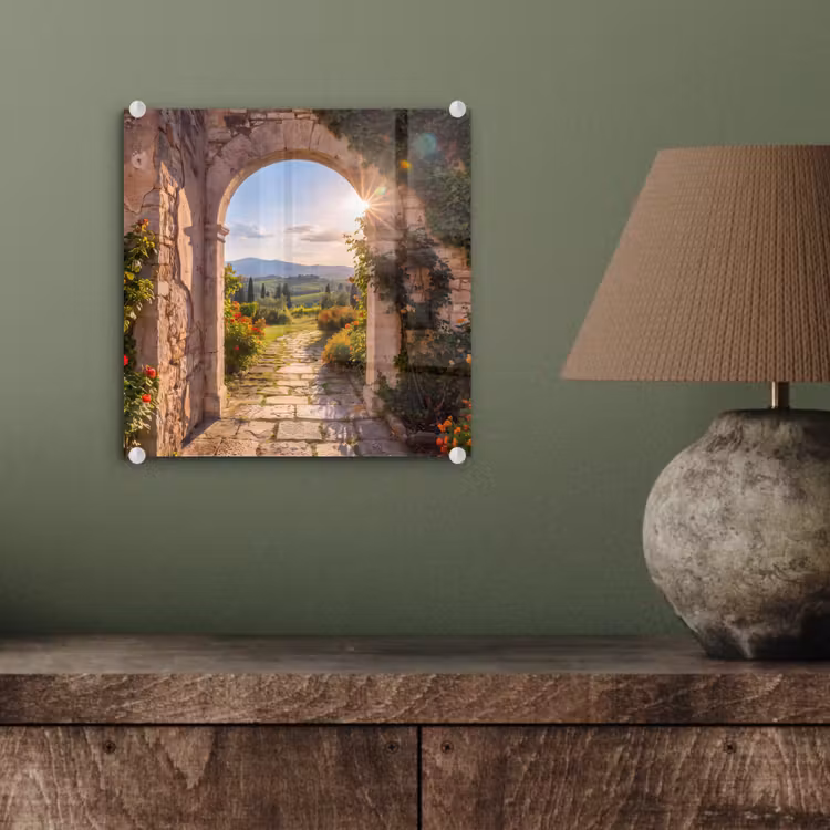 Glasbild - Weg – Garten – Sonnig — 4