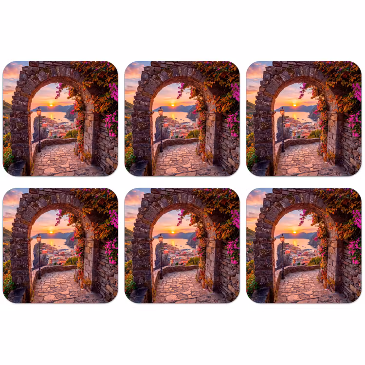Untersetzer​ - Bogen – Küste – Sonnenuntergang — 1