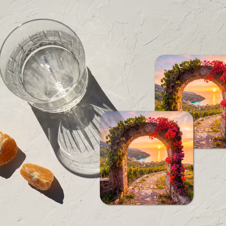 Untersetzer - Bogen – Sonnenuntergang – Küste — 2