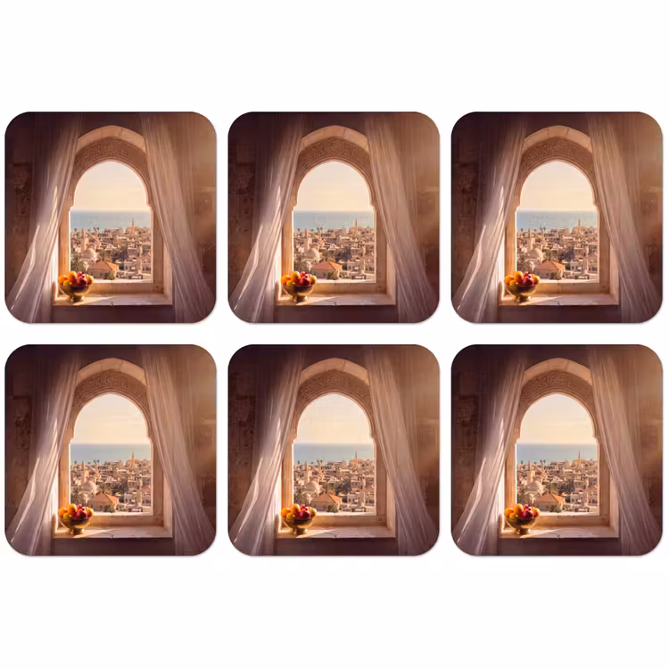 Untersetzer - Fenster – Stadt – Meer — 1