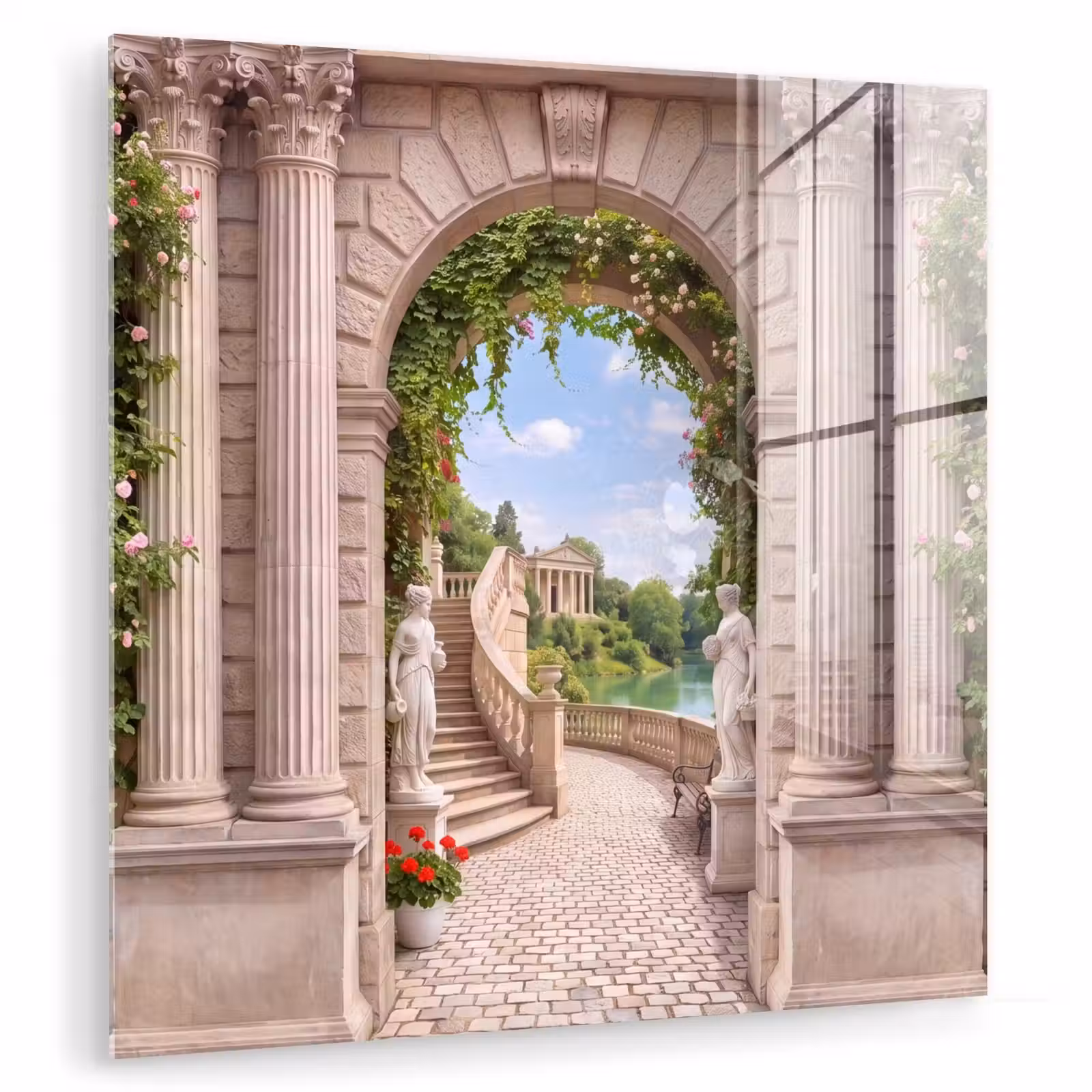 Glasbild - Architektur – Garten – Klassisch — 1