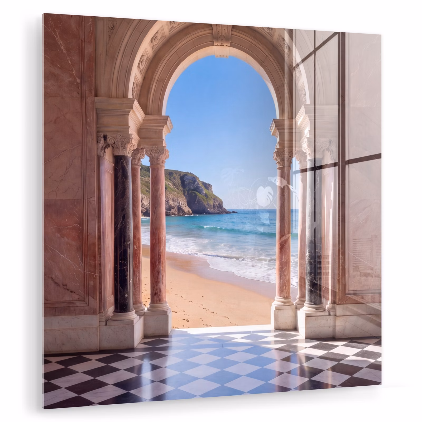 Glasbild - Bogen – Strand – Meer — 1