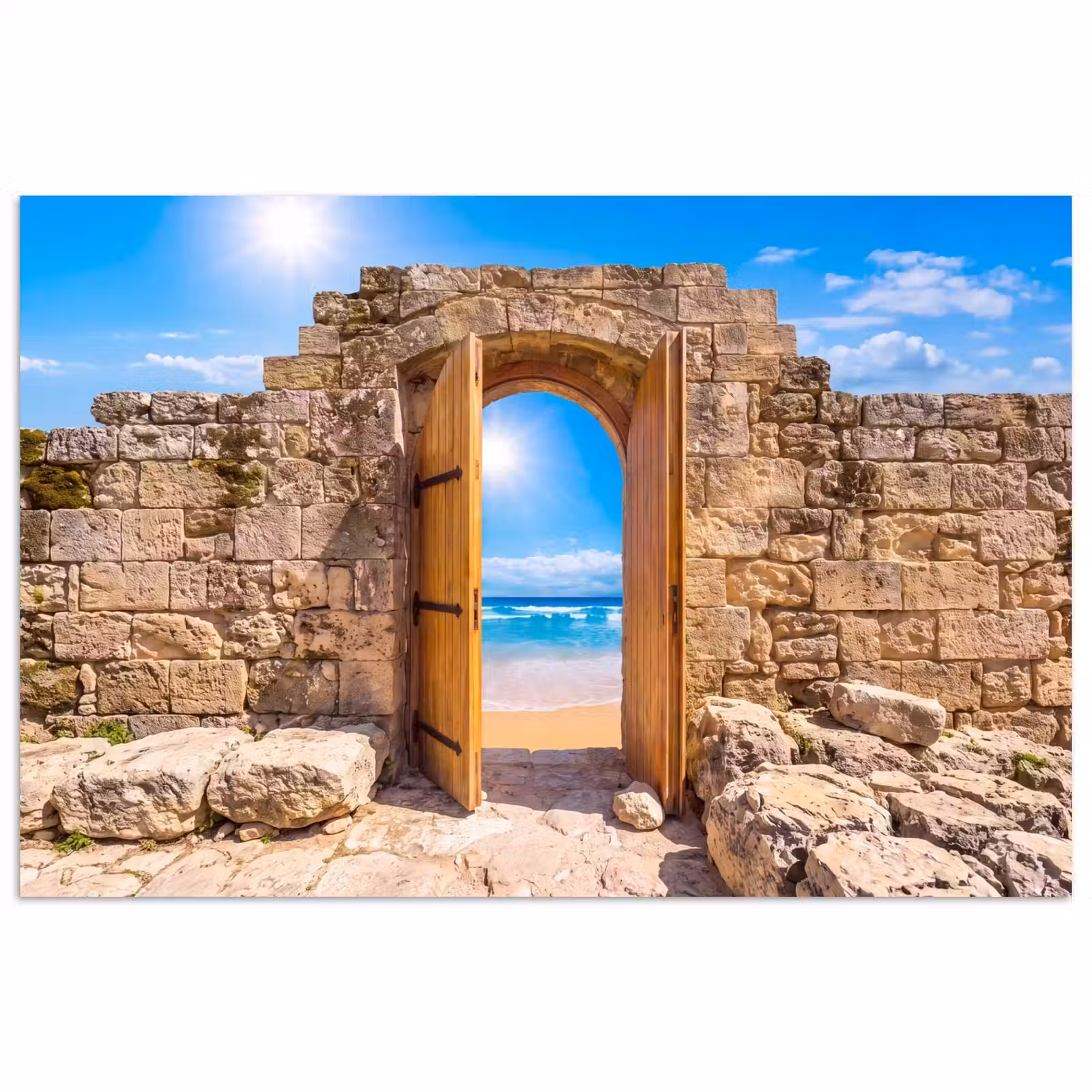 Poster - Tür – Strand – Meer — 1