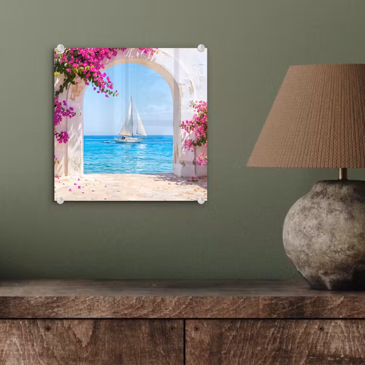 Glasbild - Blumen – Meer – Sommer — 4