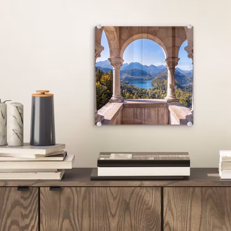 Glasbild - Bogen – Aussicht – Landschaft — 2