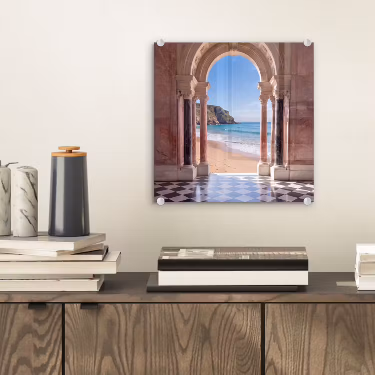 Glasbild - Bogen – Strand – Meer — 2