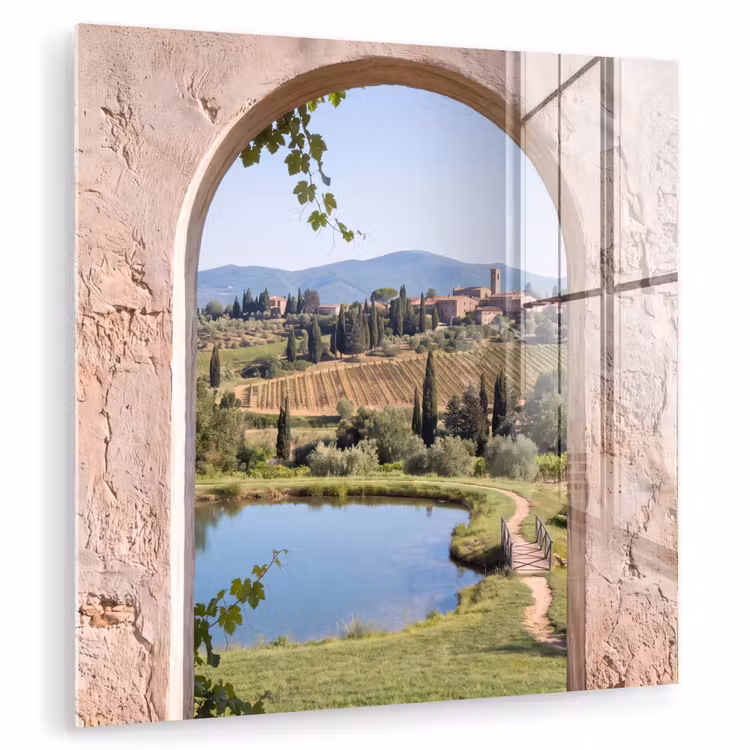 Glasbild - Dorf – Landschaft – Natur — 1