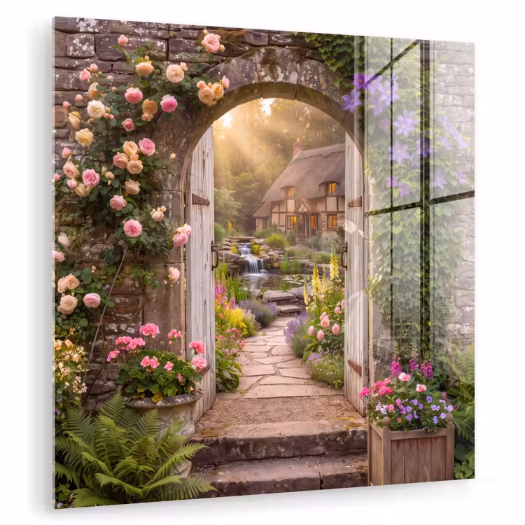 Glasbild - Haus – Garten – Natur — 1