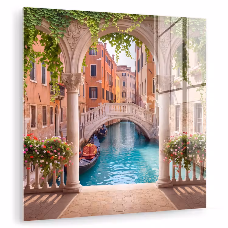 Glasbild - Kanal – Stadt – Architektur — 1