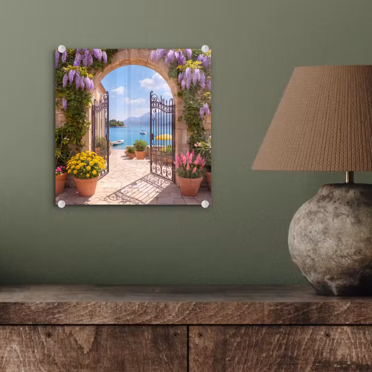 Glasbild - Tor – Meer – Aussicht — 4