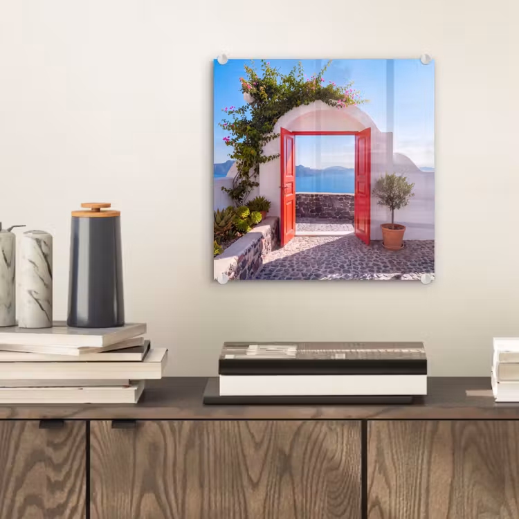 Glasbild - Tür – Meer – Natur — 2