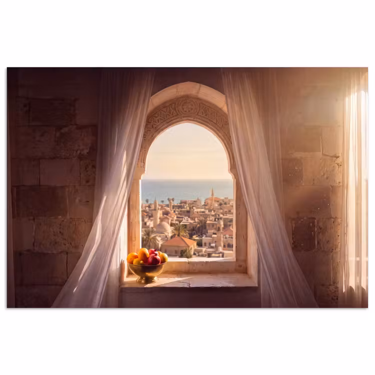 Poster - Fenster – Stadt – Meer — 1