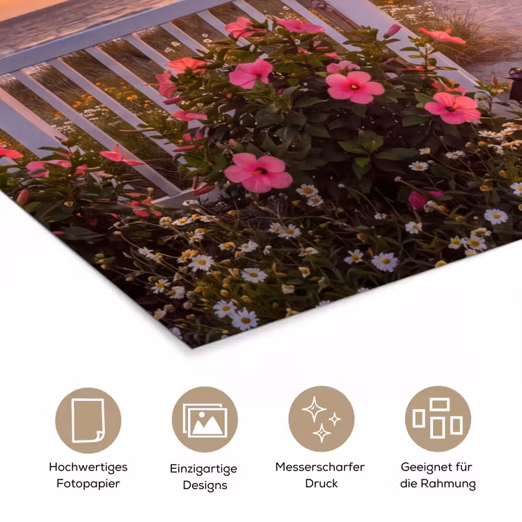 Poster - Meer – Frosch – Blumen — 5