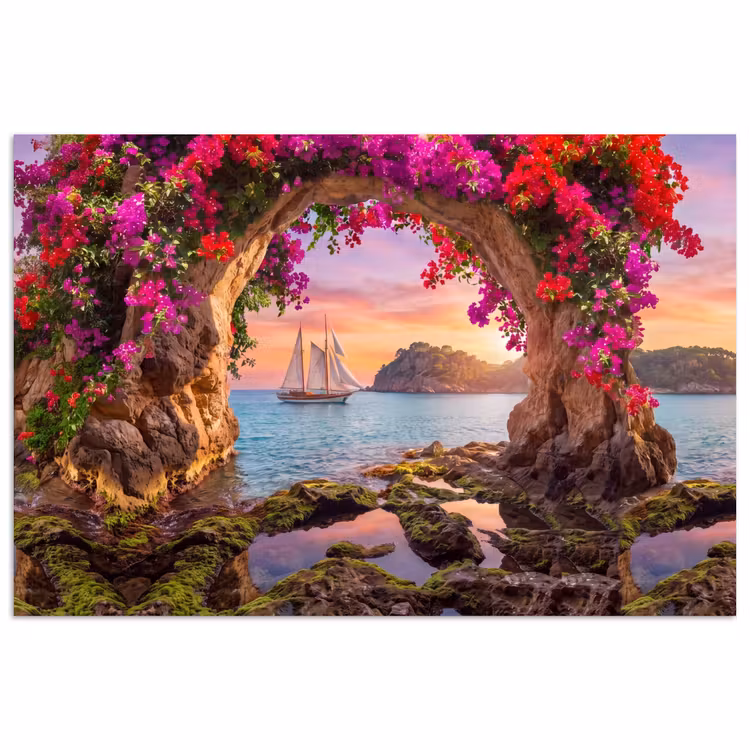 Poster - Segelboot – Küste – Natur — 1